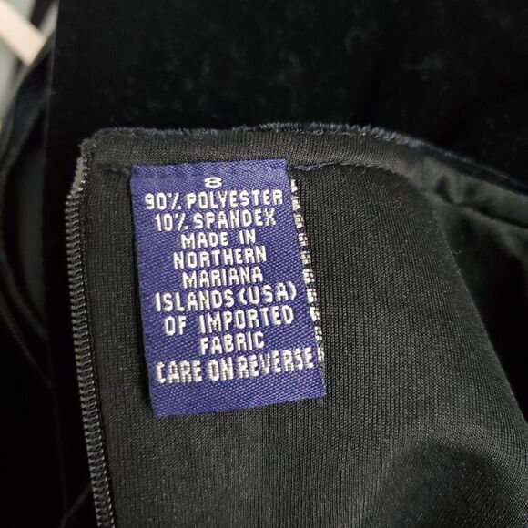 Hillard & Hanson Vintage Dress 8 Black Velvet Mini Grunge 90s Y2K Whimsigoth - Picture 9 of 11